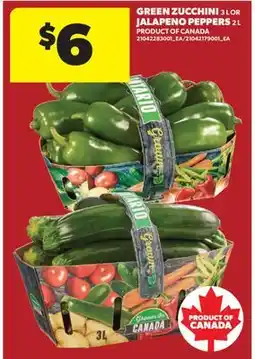 Real Canadian Superstore GREEN ZUCCHINI, 3 L OR JALAPENO PEPPERS, 2 L offer