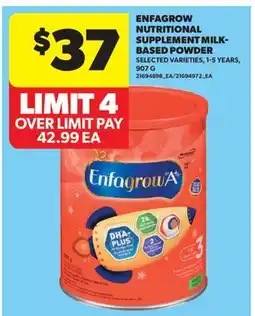 Real Canadian Superstore ENFAGROW NUTRITIONAL SUPPLEMENT MILK-BASED POWDER, 1-5 YEARS offer