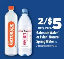 Real Canadian Superstore GATORADE WATER OR EVIAN NATURAL SPRING WATER offer
