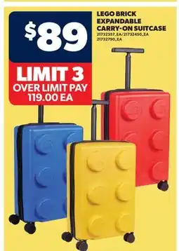 Real Canadian Superstore LEGO BRICK EXPANDABLE CARRY-ON SUITCASE offer