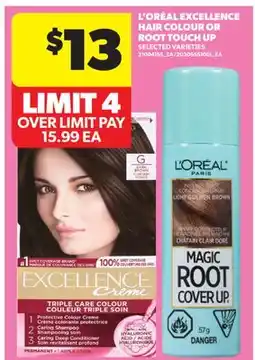 Real Canadian Superstore L'ORÉAL EXCELLENCE HAIR COLOUR OR ROOT TOUCH UP offer