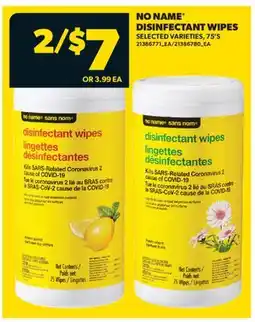 Real Canadian Superstore NO NAME DISINFECTANT WIPES, 75'S offer