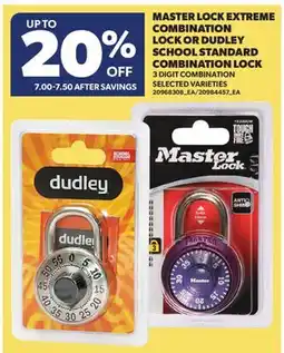 Real Canadian Superstore MASTER LOCK EXTREME COMBINATION LOCK OR DUDLEY SCHOOL STANDARD COMBINATION LOCK offer