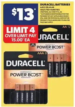 Real Canadian Superstore DURACELL BATTERIES offer