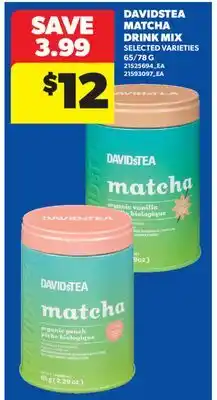 Real Canadian Superstore DAVIDSTEA MATCHA DRINK MIX, 65/78 G offer