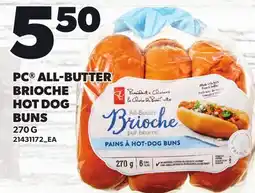 Loblaws PC ALL-BUTTER BRIOCHE HOT DOG BUNS offer