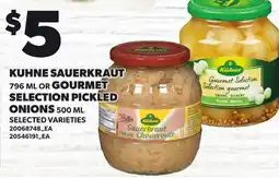 Loblaws KUHNE SAUERKRAUT, 796 ML OR GOURMET SELECTION PICKLED ONIONS, 500 ML offer