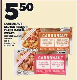 Loblaws CARBONAUT GLUTEN FREE OR PLANT-BASED WRAPS offer
