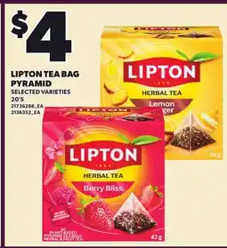 Loblaws LIPTON TEA BAG PYRAMID, 20'S offer