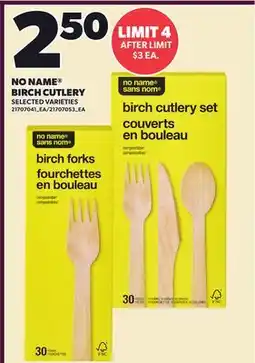 Loblaws NO NAME BIRCH CUTLERY offer