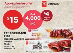 Loblaws PC PORK BACK RIBS offer