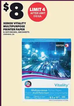 Loblaws XEROX VITALITY MULTIPURPOSE PRINTER PAPER, 8.5X11 INCHES, 500 SHEETS offer