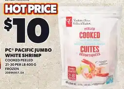 Loblaws PC PACIFIC JUMBO WHITE SHRIMP, 21-30 PER LB offer