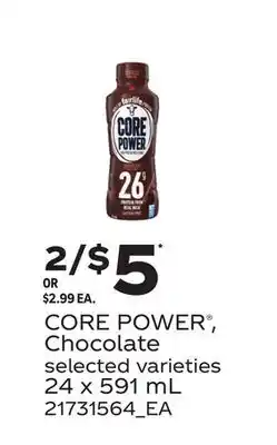 Loblaws CORE POWER CHOCOLATE offer