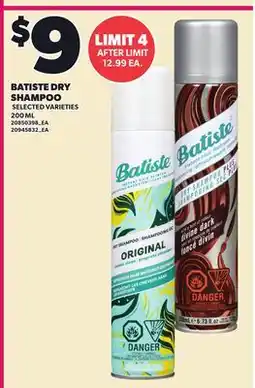 Loblaws BATISTE DRY SHAMPOO offer