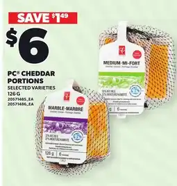 Loblaws PC CHEDDAR PORTIONS offer