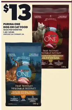 Loblaws PURINA ONE DOG OR CAT FOOD offer