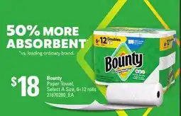 Loblaws BOUNTY PAPER TOWEL, 6-12 rolls offer