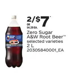 Loblaws ZERO SUGAR A&W ROOT BEER offer