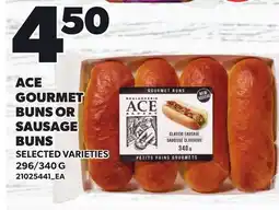 Loblaws ACE GOURMET BUNS OR SAUSAGE BUNS, 296/340 G offer
