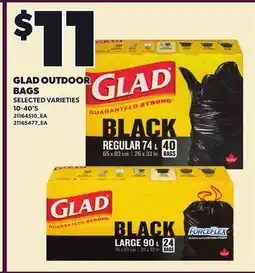 Loblaws GLAD OUTDOOR BAGS, 10-40'S offer