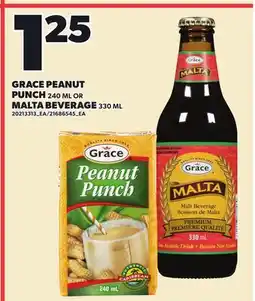 Loblaws GRACE PEANUT PUNCH, 240 ML OR MALTA BEVERAGE, 330 ML offer