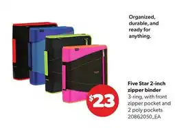 Real Canadian Superstore FIVE STAR 2-INCH ZIPPER BINDER, 3-RING offer