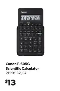 Real Canadian Superstore CANON F-605G SCIENTIFIC CALCULATOR offer