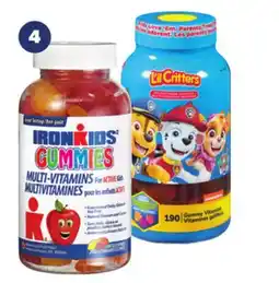 Real Canadian Superstore Iron Kids 120-200's or Li Critters 90-190's Children's Vitamins or Supplements offer