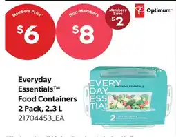 Real Canadian Superstore EVERYDAY ESSENTIALS FOOD CONTAINERS, 2 PACK, 2.3 L offer