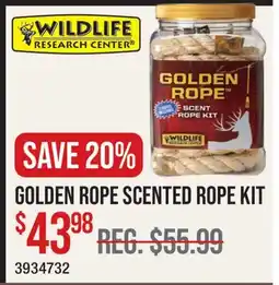 Cabela's WILDLIFE RESEARCH CENTER GOLDEN ROPE SCENTED ROPE KIT offer