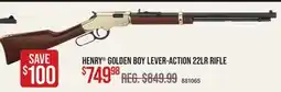 Cabela's HENRY GOLDEN BOY LEVER-ACTION 22LR RIFLE offer