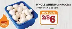 Colemans Whole white mushrooms offer