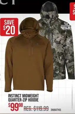 Cabela's INSTINCT MIDWEIGHT QUARTER-ZIP HOODIE offer