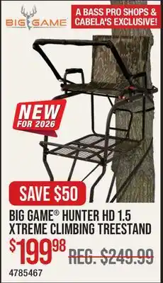 Cabela's BIG GAME HUNTER HD 1.5 XTREME CLIMBING TREESTAND offer