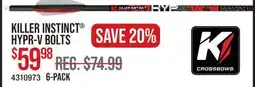 Cabela's KILLER INSTINCT HYPR-V BOLTS offer