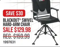 Cabela's BLACKOUT SWIVEL HARD-ARM CHAIR offer