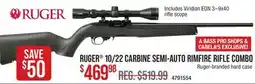 Cabela's RUGER 10/22 CARBINE SEMI-AUTO RIMFIRE RIFLE COMBO offer