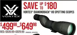 Cabela's VORTEX DIAMONDBACK HD SPOTTING SCOPES offer
