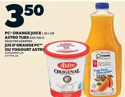 Valu-mart PC ORANGE JUICE 1.36 L OR ASTRO TUBS 650/750 G offer