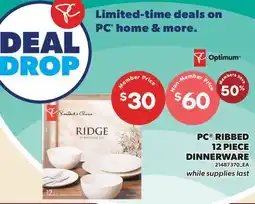 Valu-mart PC RIBBED 12 PIECE DINNERWARE offer