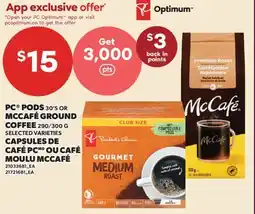 Valu-mart CAPSULES DE CAFÉ PC, 30'S OU CAFÉ MOULU MCCAFÉ, 290/300 G offer