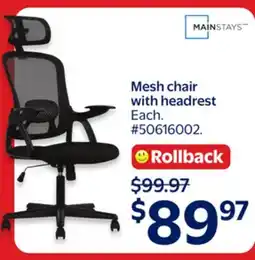 Walmart Mesh chair with headrest offer