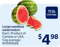 Walmart Large seedless watermelon offer