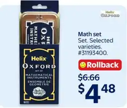 Walmart Math set offer