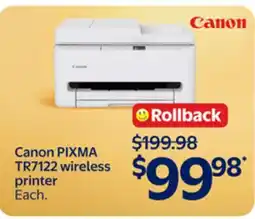 Walmart Canon PIXMA TR7122 wireless printer offer