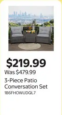 Walmart 3-Piece Patio Conversation Set offer