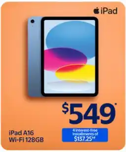 Walmart iPad A16 Wi-Fi 1286B offer