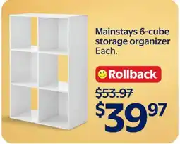 Walmart Mainstays 6-cube storage organizer offer