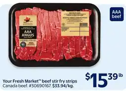 Walmart Your Fresh Market beef stir fry strips offer